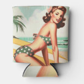 Rafraîchisseur Pour Canette Vintage Été Plage Pin (Devant)