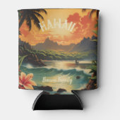 Rafraîchisseur Pour Canette Vintage Hawaii Tropical Beach Travel (Devant)