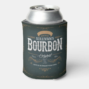 Rafraîchisseur Pour Canette Vintage Look AJOUTER NOM American Bourbon Whiskey