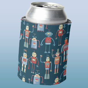 Rafraîchisseur Pour Canette Vintage Retro Robot Motif Dark