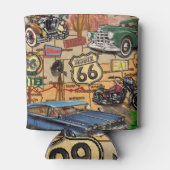 Rafraîchisseur Pour Canette Vintage Route 66, affiche nostalgique. (Dos)