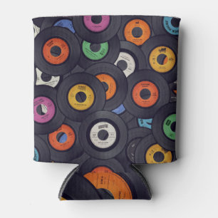 Rafraîchisseur Pour Canette Vintage Vinyl Records Arrière - plan de musique