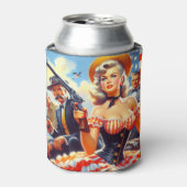 Rafraîchisseur Pour Canette Vintage Western Pulp Girl (Can devant)