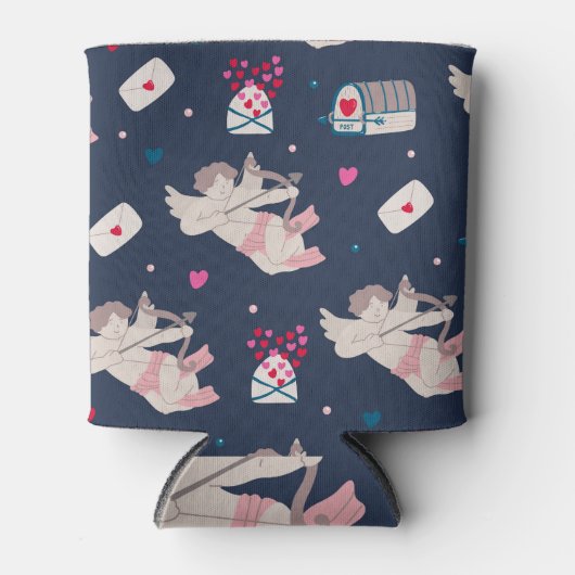 Rafraîchisseur Pour Canette Vintages Cupids Love Letters Motif. (Devant)