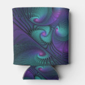 Rafraîchisseur Pour Canette Violet Rencontre Turquoise Moderne Art Fractal Abs (Dos)