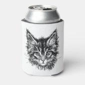 Rafraîchisseur Pour Canette Visage de chaton noir et blanc (Can Dos)