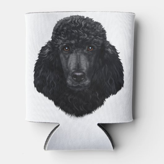 Rafraîchisseur Pour Canette Visage de chien de caniche noir (Devant)