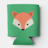 Rafraîchisseur Pour Canette Visage de renard mignon sur vert Personnalisé (Dos)