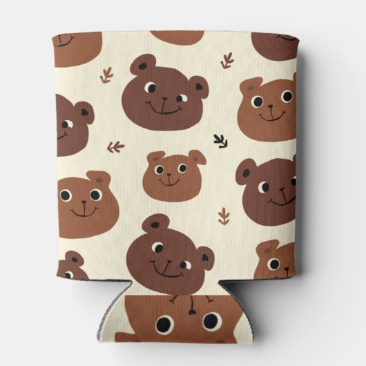 Rafraîchisseur Pour Canette Visage drôle d'ours (Dos)