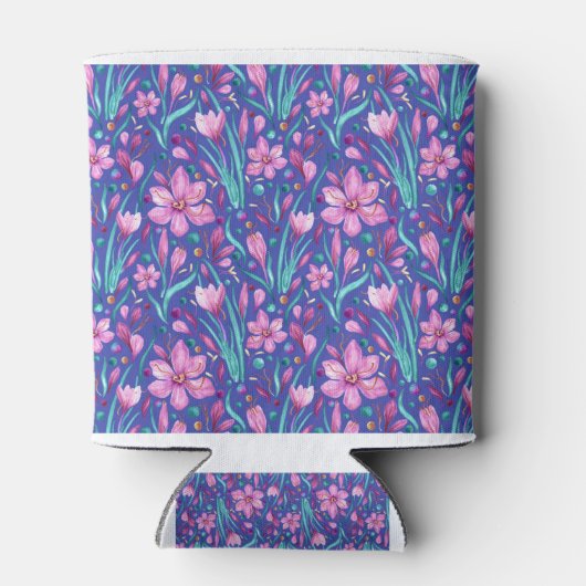 Rafraîchisseur Pour Canette Vivid pétales safran - Velours et vert turquoise (Dos)