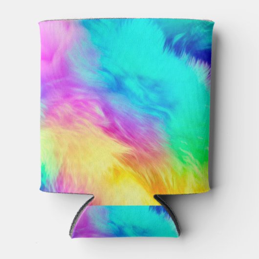 Rafraîchisseur Pour Canette Vivid Rainbow Fluffy Fur Texture-75201 (Devant)