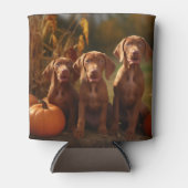 Rafraîchisseur Pour Canette Vizsla Chiot Automne Citrouille délice (Devant)