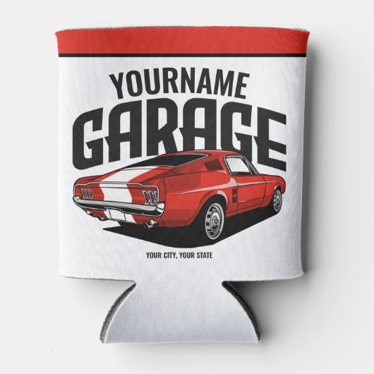 Rafraîchisseur Pour Canette Voiture Muscle Personnalisée 1967 Garage Fastback (Devant)