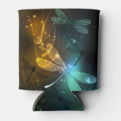 Rafraîchisseur Pour Canette Vol de libellule verte lumineuse (Devant)