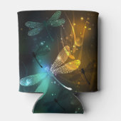 Rafraîchisseur Pour Canette Vol de libellule verte lumineuse (Dos)