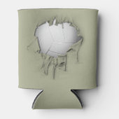 Rafraîchisseur Pour Canette Volley-ball déchiré blanc peut refroidir (Devant)