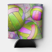 Rafraîchisseur Pour Canette Volley-ball Grungy Girl (Devant)