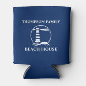 Rafraîchisseur Pour Canette Votre nom Beach House Classic Lighthouse Navy Blue (Devant)