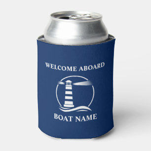 Rafraîchisseur Pour Canette Votre nom de bateau Bienvenue à bord du phare cla