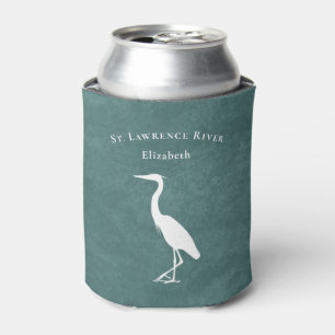 Rafraîchisseur Pour Canette votre texte personnalisé turquoise bleu Heron Egre