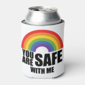 Rafraîchisseur Pour Canette Vous Êtes En Sécurité Avec Moi LGBTQ Rainbow Pride (Can devant)