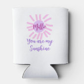 Rafraîchisseur Pour Canette vous êtes mon soleil violet rose pastel rayons de  (Dos)