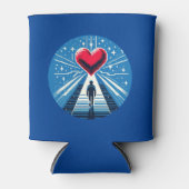 Rafraîchisseur Pour Canette Voyage au coeur - Design d'art pixel émotionnel (Devant)