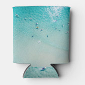 Rafraîchisseur Pour Canette Vue aérienne des surfeurs, océan clair. (Devant)