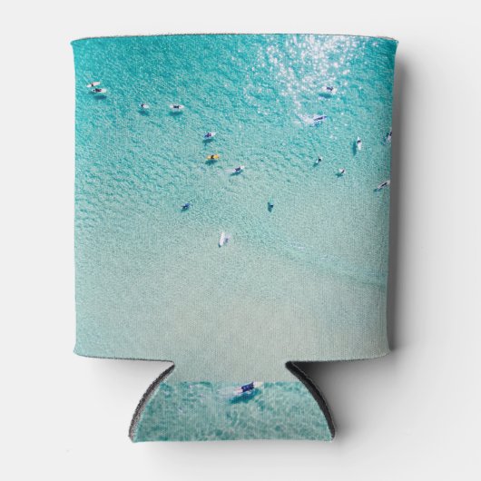 Rafraîchisseur Pour Canette Vue aérienne des surfeurs, océan clair. (Devant)