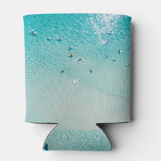 Rafraîchisseur Pour Canette Vue aérienne des surfeurs, océan clair. (Dos)