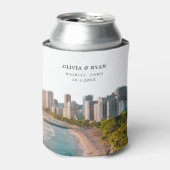 Rafraîchisseur Pour Canette Waikiki Wedding Favor Custom Hawaii Beach (Can devant)