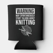 Rafraîchisseur Pour Canette Warning - May Start Talking About Knitting (Dos)