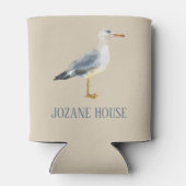 Rafraîchisseur Pour Canette Watercolor Beach Seagull Personalized (Dos)