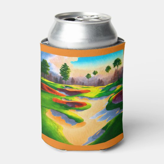 Rafraîchisseur Pour Canette Watercolor Golf Course Utopia (Can devant)