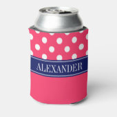 Rafraîchisseur Pour Canette Watermelon rose LG Polka Dot CB Nom de la marine M (Can Dos)