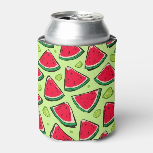 Rafraîchisseur Pour Canette Watermelon Slice Fiesta | Fun Summer Fruit Pattern (Can devant)