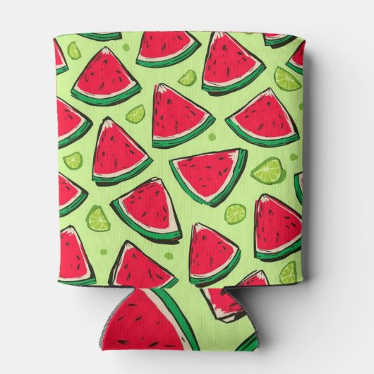 Rafraîchisseur Pour Canette Watermelon Slice Fiesta | Fun Summer Fruit Pattern (Dos)