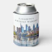 Rafraîchisseur Pour Canette Week-end d'anniversaire aquarelle de Philadelphie (Can Dos)