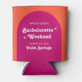 Rafraîchisseur Pour Canette Week-end de Bachelorette Rétro Rose & Orange Sunse (Devant)