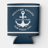 Rafraîchisseur Pour Canette Welcome Aboard Nautica Blue (Devant)