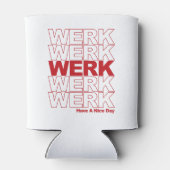 Rafraîchisseur Pour Canette WERK Retro typographie rouge (Dos)