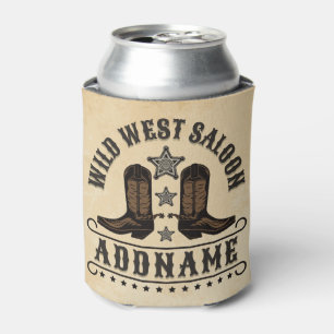 Rafraîchisseur Pour Canette Western Cowboy Boots AJOUTER LE NOM Sheriff Spurs
