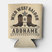 Rafraîchisseur Pour Canette Western Cowboy Boots AJOUTER LE NOM Sheriff Spurs  (Devant)