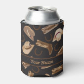 Rafraîchisseur Pour Canette Western Cowboy Boots Casquettes Nom noir Personnal (Can devant)