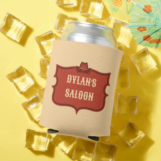 Rafraîchisseur Pour Canette Western Cowboy Monogramme Nom Rustique Salon (Été in situ)