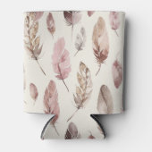 Rafraîchisseur Pour Canette Western Pink Brown Cowgirl Native Feathers (Devant)