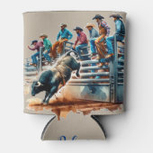 Rafraîchisseur Pour Canette Western Rodeo Cowboys Bull Riding and Chutes (Devant)