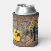 Rafraîchisseur Pour Canette Western Wagon Wheel Guitar Cowboy bottes tournesol (Can devant)