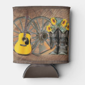 Rafraîchisseur Pour Canette Western Wagon Wheel Guitar Cowboy bottes tournesol (Devant)