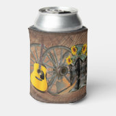 Rafraîchisseur Pour Canette Western Wagon Wheel Guitar Cowboy bottes tournesol (Can Dos)